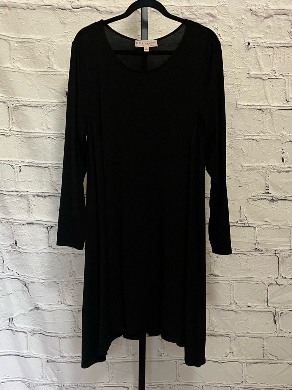 Philosophy Black Long Sleeve Swing Midi Dress